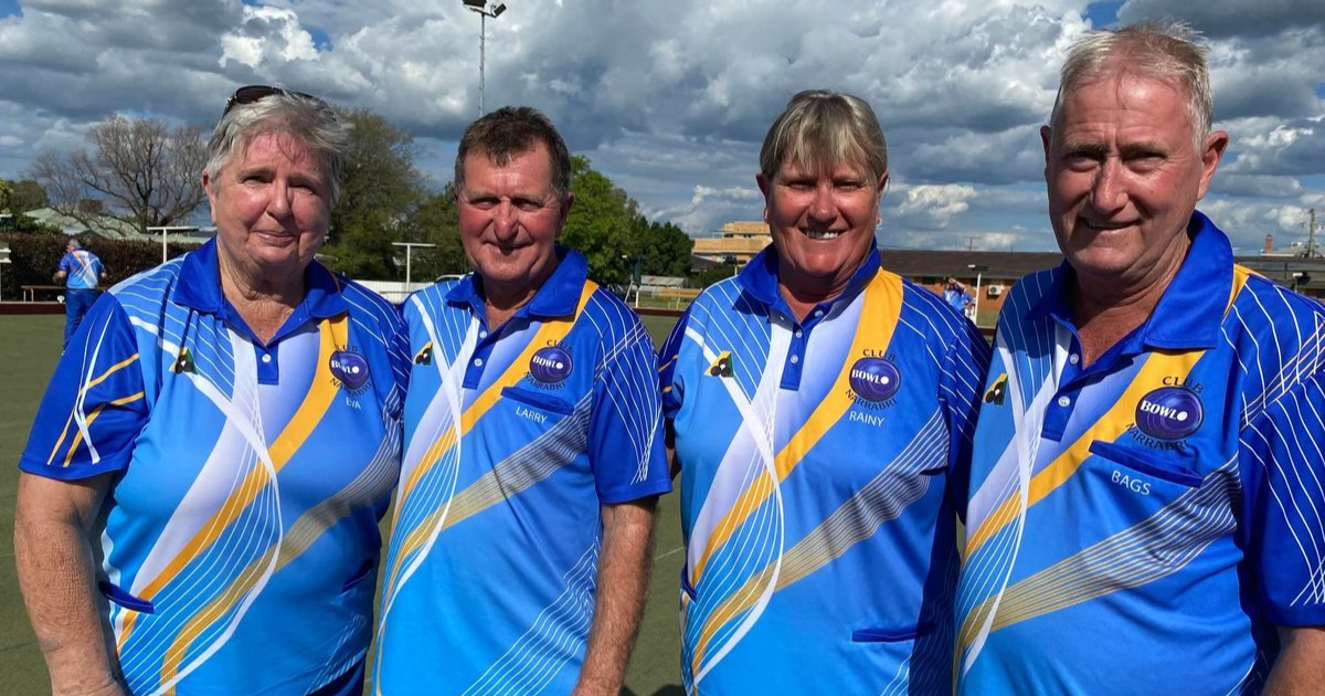 Kevin Baguley and Lorraine Scott are Narrabri Bowling Club’s mixed pairs winners